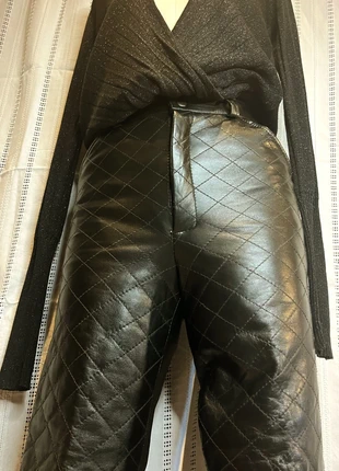 Pantalon matelassé en cuir, condition: New with tags, size: S / 36 / 8, €24.00, €25.90 includes Buyer Protection