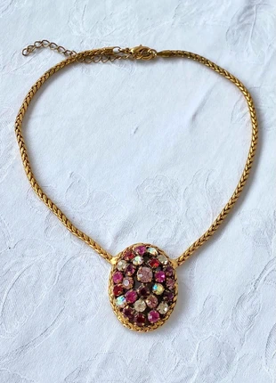 Collana girocollo choker vintage con strass e ciondolo Anni '80/'90, brand: Rare, condizioni: Ottime, €17.00, €18.55 include la Protezione acquisti