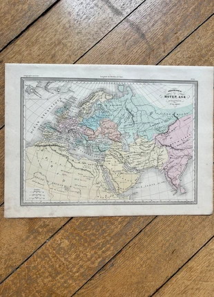 Carte ancienne de la géographieau moyen age IXème siècle, condizioni: Buone, €12.00, €13.30 include la Protezione acquisti Pro