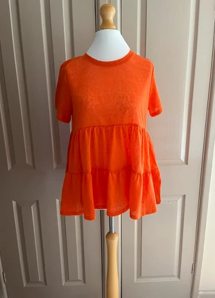 Pep & Co Size Medium (Label says 12/14) Orange Peplum Top, brand: Pep&Co, condition: Very good, size: M / UK 12-14, £2.50, £3.33 includes Buyer Protection