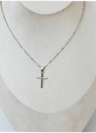 Collier pendentif croix argentée – vintage rétro tendance – acier inoxydable réglable, marca: Vintage Dressing, estado: Muy bueno, 5,00 €, 5,95 € Protección al comprador Pro incluida