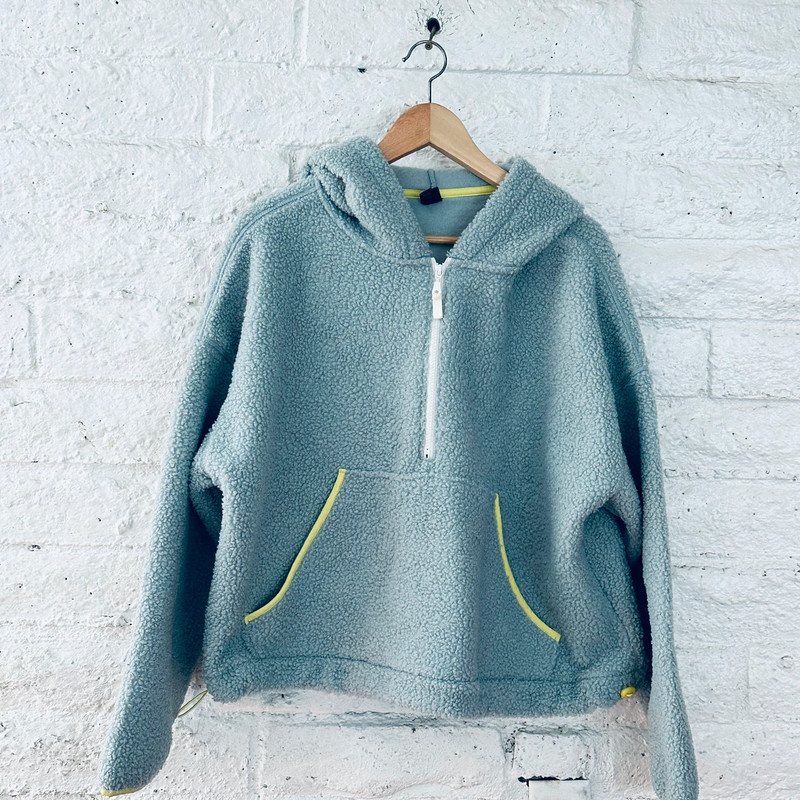 Teal sherpa pullover on sale