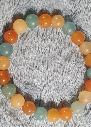 Pulsera brazalete bolitas beige anaranjado y turquesa pastel, état: Neuf sans étiquette, 2,55 €, 3,38 € Protection acheteurs incluse