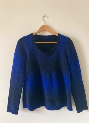 Blue vintage wool sweater, merk: Vintage, staat: Heel goed, maat: S / 36 / 8, € 14,00, € 15,40 inclusief Kopersbescherming