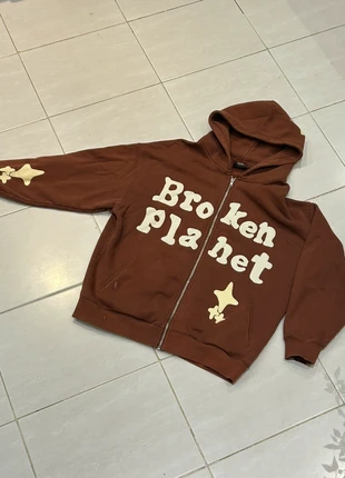 Brown Broken Planet Market Zip-Up Hoodie, brand: Broken Planet, condition: Very good, size: L, £39.99, £42.69 includes Buyer Protection