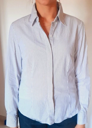 Chemise à rayure verticale, marca: Clara Vitti, estado: Muito bom, tamanho: M / 38 / 10, €3.00, €3.85 inclui Proteção do Comprador
