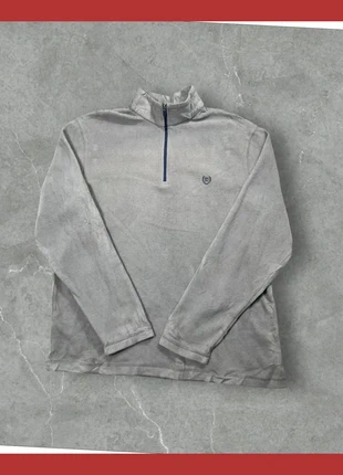 Pull polaire Chaps 1/4 zip gris logo brodé bleu marine - L homme, brand: CHAPS, condition: Very good, size: L, €13.00, €14.35 includes Buyer Protection Pro