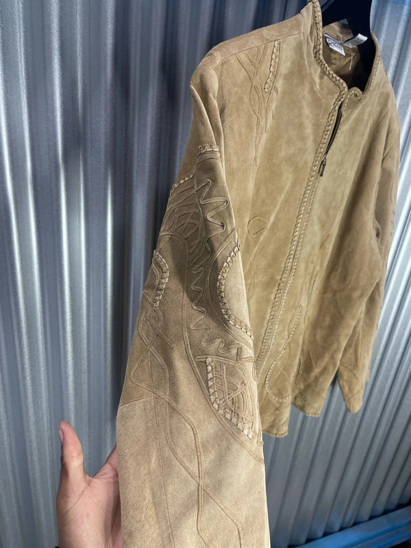 Chico'S Western-Style Suede Leather Jacket 3