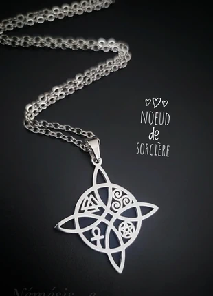 Collier Noeud de Sorcière - Symboles Ésotériques 🖤 Acier inoxydable, marca: OCCULT, estado: Muito bom, €11.50, €12.78 inclui Proteção do Comprador Pro