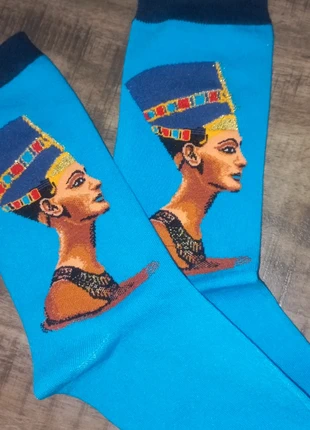 Chaussettes fantaisie collection nefertiti buste egypte ancienne pharaons, état: Neuf sans étiquette, taille: S | 35–38, 3,00 €, 3,85 € Protection acheteurs incluse