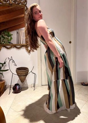 Abito lungo ottod’Ame – stile boho chic, righe naturali e taglio fluido estivo, marke: ottod'Ame, zustand: Sehr gut, größe: M / 38 / 10, 35,00 €, 37,45 € inklusive Vinted-Käuferschutz