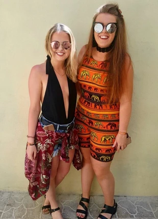 Motel unitard orange elephant print, brand: Motel, condition: Very good, size: L / UK 16-18, £5.00, £5.95 includes Buyer Protection