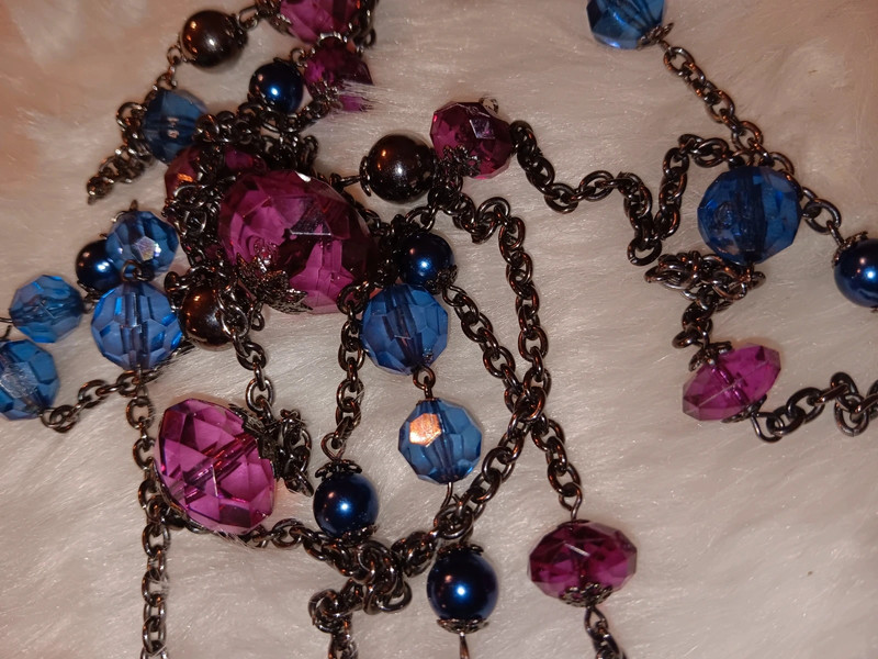 Blue and Purple Long Necklace 4