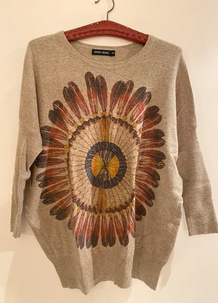 Pull lisse à manche chauve-souris- attrape-rêve marron , brand: ORFEO NEGRO, condition: Very good, size: One size, €15.00, €16.45 includes Buyer Protection