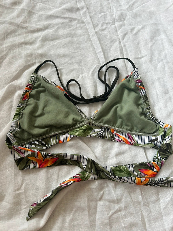 Palm tree tropical pattern bikini top 2