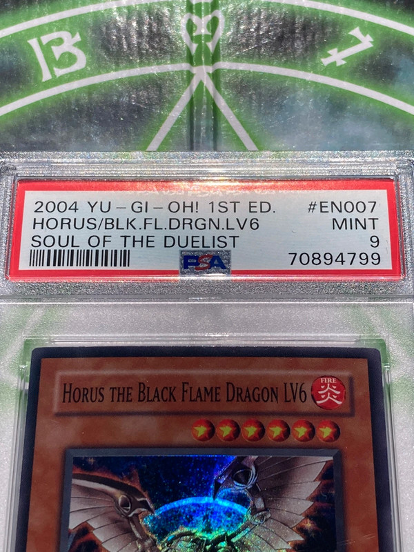 Horus The Black Flame Dragon LV8 PSA 9 MINT 1st SOD-EN007 Yugioh!