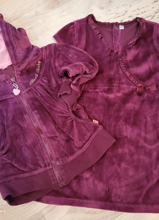 Aubergine kleurig fluweel jurkje met hoogte maat 80, staat: Heel goed, maat: 12-18 maanden / 80 cm, € 12,50, € 13,83 inclusief Kopersbescherming