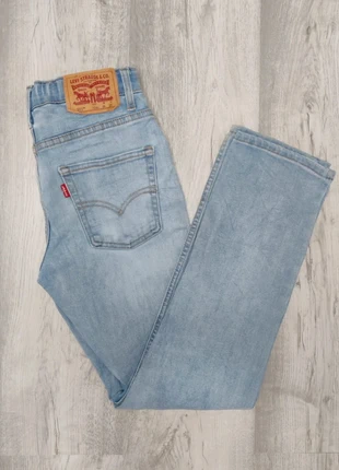 Levi's straight blue woman jean - Taille FR36 / W26 - avec elastique serrage ceinture, merk: Levi's, staat: Goed, maat: S / 36 / 8, € 8,00, € 9,10 inclusief Kopersbescherming Pro