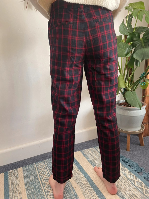 Red plaid clearance pants h&m