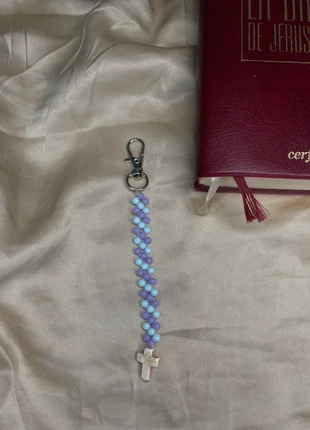 Porte clés chrétien bleu et violet, marca: Fait Main, estado: Muito bom, €4.00, €4.90 inclui Proteção do Comprador