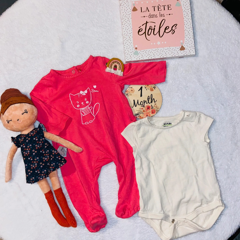 Ensemble body et pyjama légers - 1 mois 🌺 1