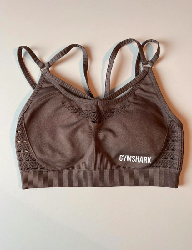 Gymshark energy+ seamless sports bra color taupe (purple/brown