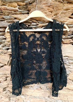 Colete preto renda "Promod", marque: Promod, état: Très bon état, taille: S / 36 / 8, 5,00 €, 5,95 € Protection acheteurs incluse