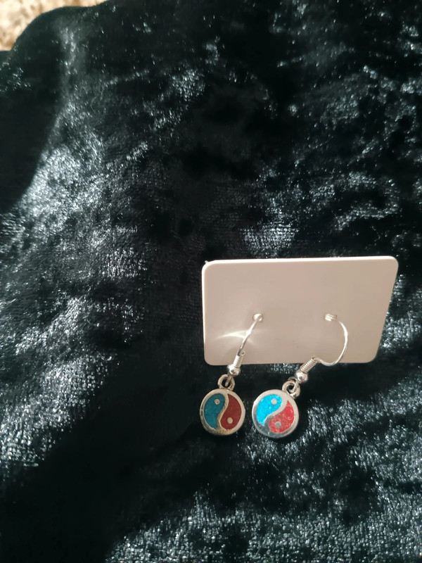 Turquoise and coral earrings