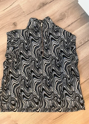 ZARA Gilet-Style Jumper Size L – Blue, White & Black Swirl Pattern | Half Zip 💙, marque: Zara, état: Bon état, taille: L / 40 / 12, 3,00 €, 3,85 € Protection acheteurs incluse