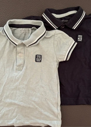 Twee polo’s, merk: New Born, staat: Goed, maat: 3-6 maanden / 62 cm, € 1,00, € 1,75 inclusief Kopersbescherming