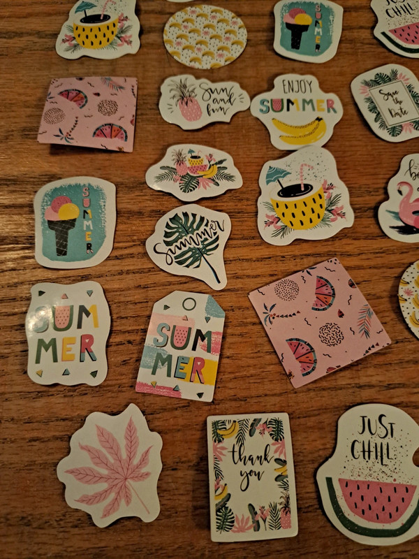 Set of summer themed scrapbooking stickers 3