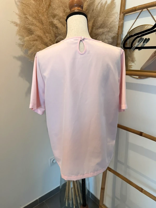 Blouse manche courte rose - photo numéro 4