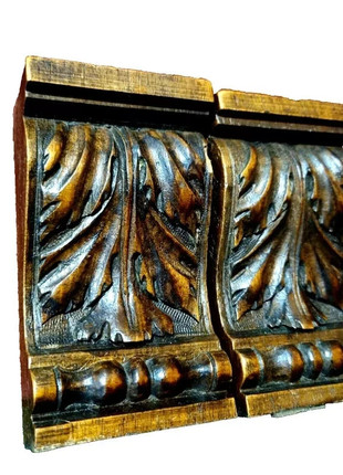 🇫🇷 Pair of Antique French Corbel Brackets – Acanthus Leaf Carvings – 19th/20th c., état: Satisfaisant, 14,00 €, 15,40 € Protection acheteurs (Pro) incluse