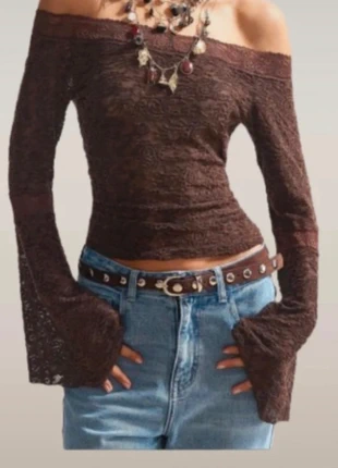 Boho knit lace off shoulder blouse, brand: Gorgeous, condition: Very good, size: XS / UK 4-6, £28.00, £30.10 includes Buyer Protection