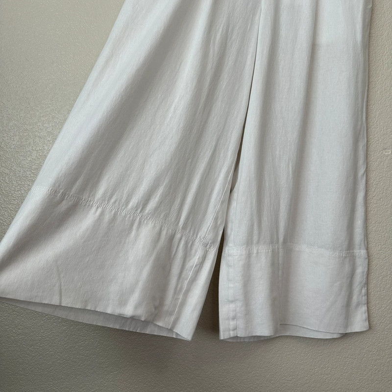 NWT Banana Republic Linen Blend White Wide Leg Crop Pants 5