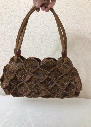 Bolso de piel marrón floral, état: Très bon état, 6,00 €, 7,00 € Protection acheteurs incluse