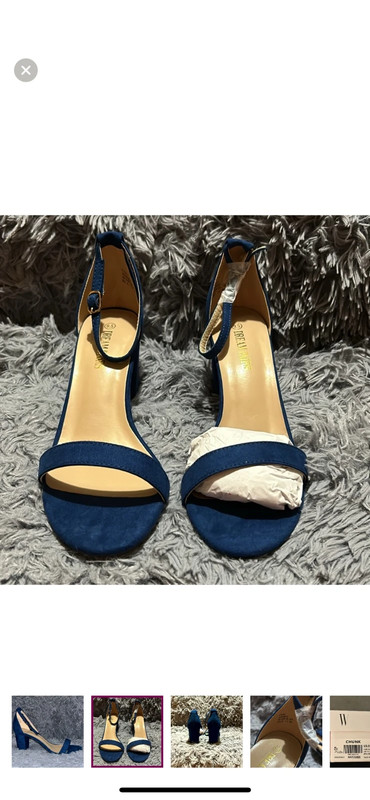 Blue Suede Chunky Heel Sandal Dream Pairs New In Box 2