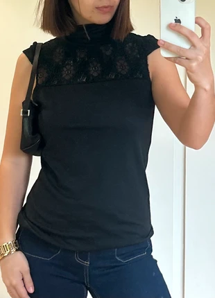 Vintage zwarte half kanten turtle neck shirt coquette, brand: COQUETTE, condition: Very good, size: M / 38 / 10, €5.00, €5.95 includes Buyer Protection