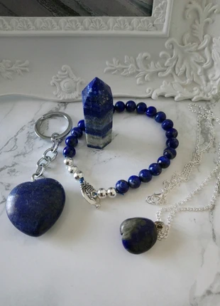 Afghan Lapis Lazuli Keyring, Silver Pendant & Chain And Bracelet, brand: AfrikaAyaba, condition: New without tags, £45.00, £47.95 includes Buyer Protection