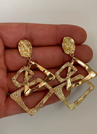Gold Shape Effect Drop Earrings – Never Worn, Waterproof, brand: GOLDEN, condition: New without tags, £9.99, £11.19 includes Buyer Protection