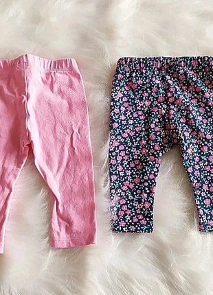 Lot de 2 leggings bébé fille 3 mois liberty violet petites fleurs + uni rose, marque: TEX, état: Très bon état, taille: 1-3 mois / 56 cm, 2,50 €, 3,33 € Protection acheteurs incluse