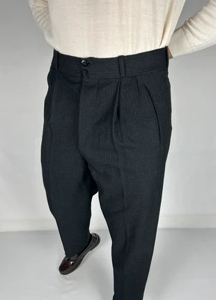Pantalon de costume à double pinces en laine noir chiné - coupe droite vintage | taille haute fr40, brand: Vintage Dressing, condition: Very good, size: W30, €49.90, €53.10 includes Buyer Protection Pro