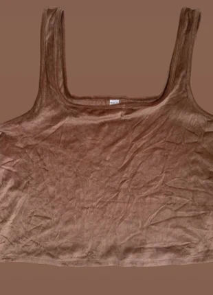 Top en velours stretch marron – only – XXL, marque: ONLY, état: Très bon état, taille: XXL / 44 / 16, 5,00 €, 5,95 € Protection acheteurs incluse