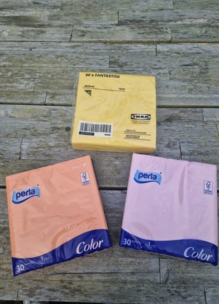 Serviettes – servet orange (30x), rose (30x), jaune (50x), marque: IKEA, état: Neuf avec étiquette, 5,00 €, 5,95 € Protection acheteurs incluse