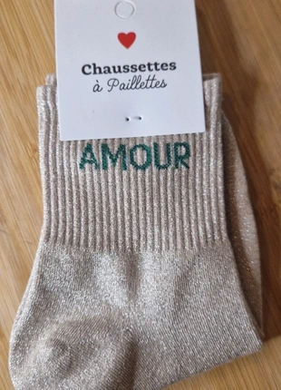 Chaussettes amour taille unique à paillettes, marke: sansnom., zustand: Neu, mit Etikett, größe: Einheitsgröße, 4,00 €, 4,90 € beinhaltet Vinted-Käuferschutz Pro