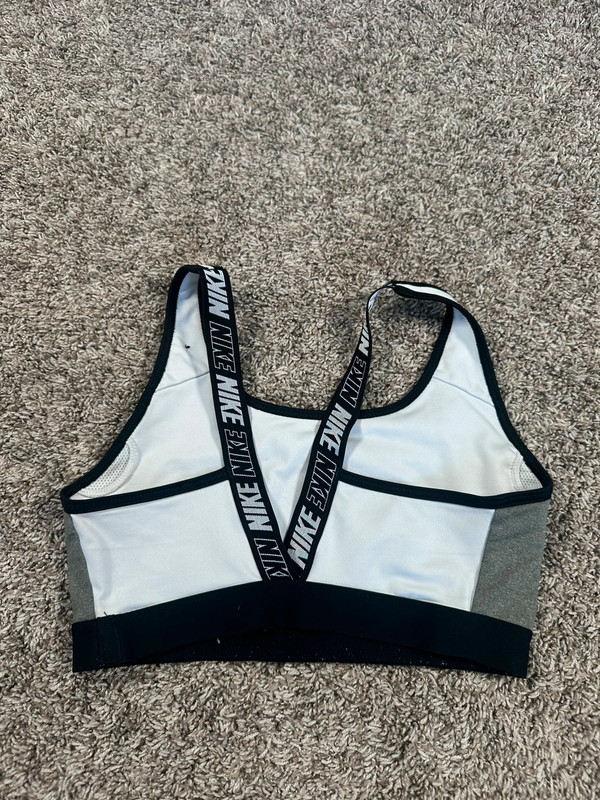 Nike Dri Fit Women's Classic Medium Support Sports Bra Color Block Logo Straps 5