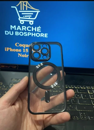 iPhone 15 Pro – Coque MagSafe Noir | Hülle MagSafe Schwarz | MagSafe Case Black, brand: Marché du Bosphore, condition: New with tags, €2.90, €3.75 includes Buyer Protection Pro