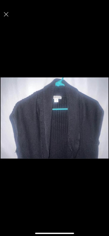 Ladies women Coldwater Creek black sweater vest size 14 3