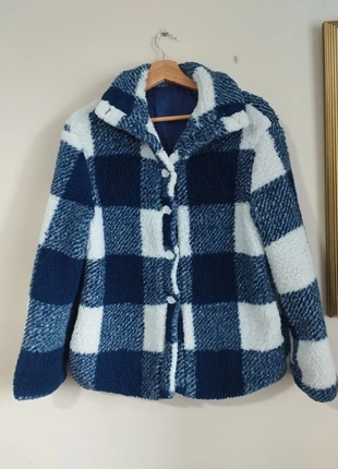 Chaqueta teddy blanco azul S otoño invierno, marca: Shein, estado: Muy bueno, tamaño: S / 36 / 8, 3,00 €, 3,85 € Protección al comprador incluida