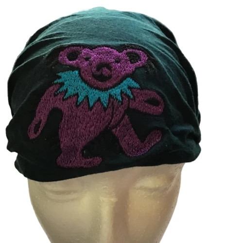 Grateful Dead Embroidered Dancing Bear Head Scarf 1